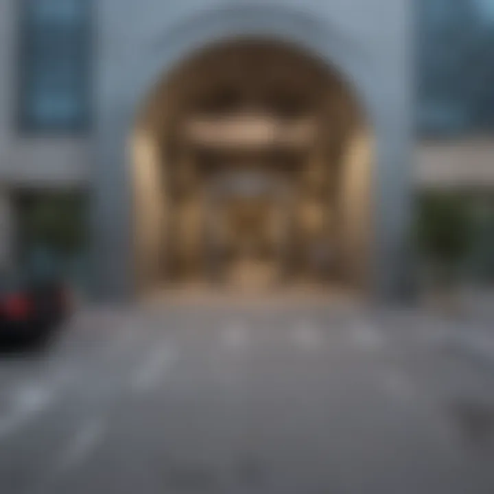 Entrance to the parking garage of Burj Khalifa