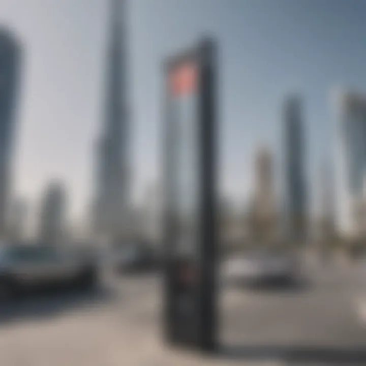 Parking signage and regulations at Burj Khalifa