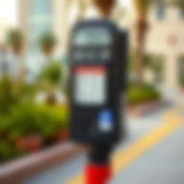 Parking meter with payment options displayed