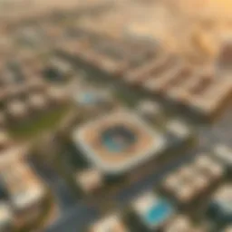 Aerial view showcasing the layout of Remraam community