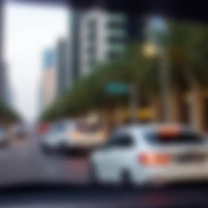 Navigating Dubai streets with rental car