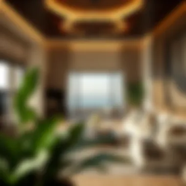 Luxurious interior design highlighting the living space