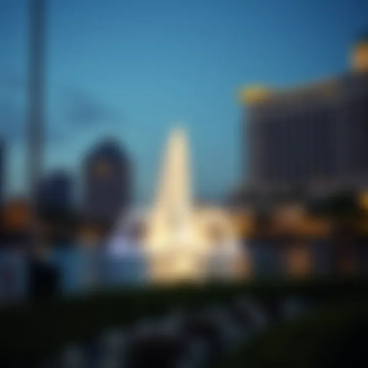 Stunning view of The Pointe Dubai Fountain at night