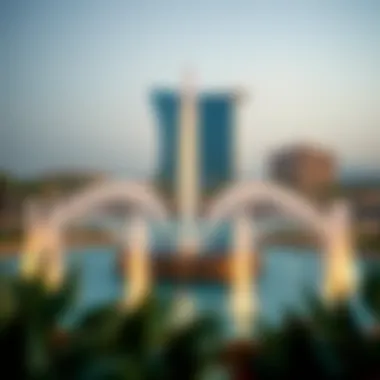 The Pointe Dubai Fountain amid the Palm Jumeirah landscape
