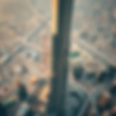 Aerial view highlighting the construction phases of the Burj Khalifa