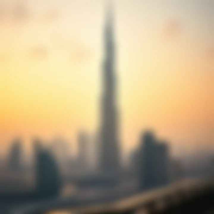Stunning view of the Burj Khalifa soaring above Dubai's skyline