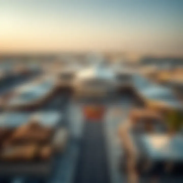 Aerial view of a bustling auction venue in UAE