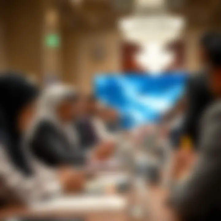 Participants engaged in bidding at a real estate auction