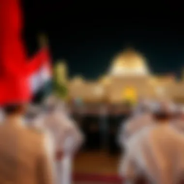 UAE Flag Day Commemoration Group gathering during the UAE Flag Day
