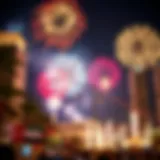 Celebration of UAE National Day with fireworks
