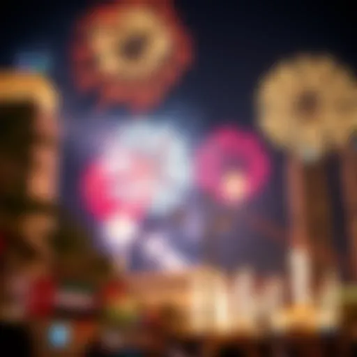Celebration of UAE National Day with fireworks
