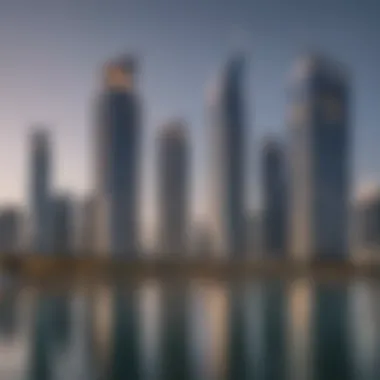 A panoramic view of the Jumeirah Lake Towers skyline showcasing modern architecture.