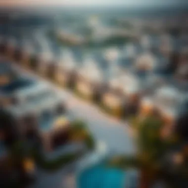 Aerial view of Dubai villas highlighting community aspects