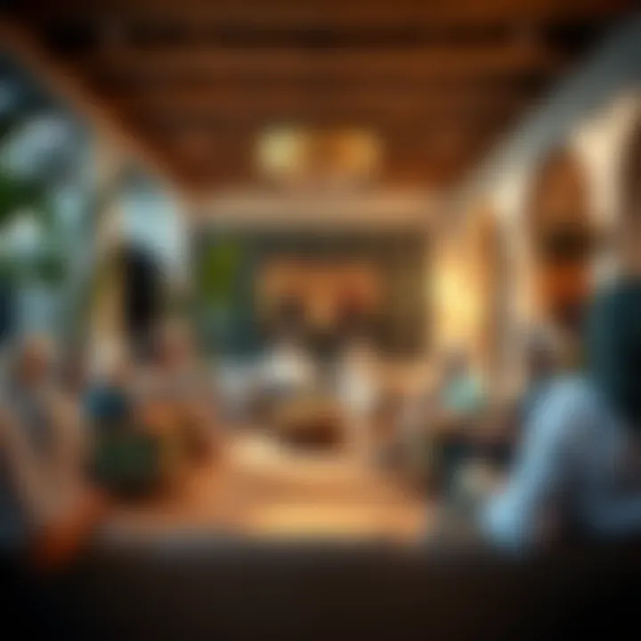 Cultural gathering in a shared villa setting