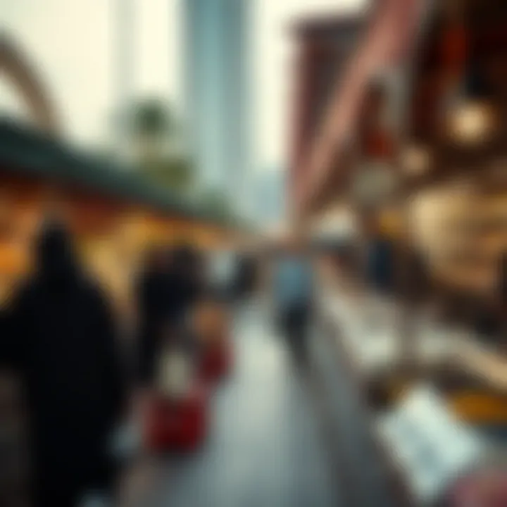 Exploring Dubai's Waterfront Market Offerings Visitors exploring diverse offerings at Dubai's waterfront market