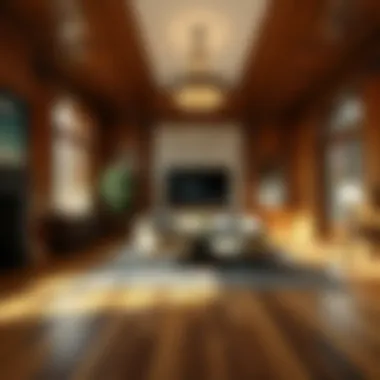 Enhancing Ambiance with Wooden Parquet Luxurious interior featuring wooden parquet enhancing the ambiance