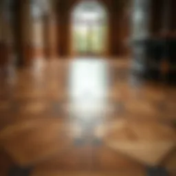 A beautifully arranged wooden parquet floor showcasing intricate patterns