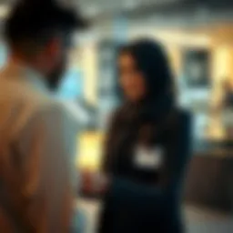 Customer service representative assisting a client